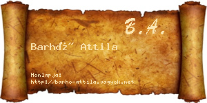 Barhó Attila névjegykártya